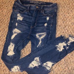 💕3/$25 AEO Super Stretch High Rise distressed